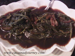 soupy sauteed swamp cabbage (kangkong)