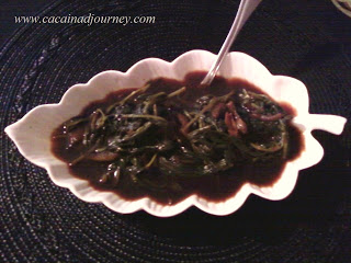 cooked swamp cabbage (kangkong)